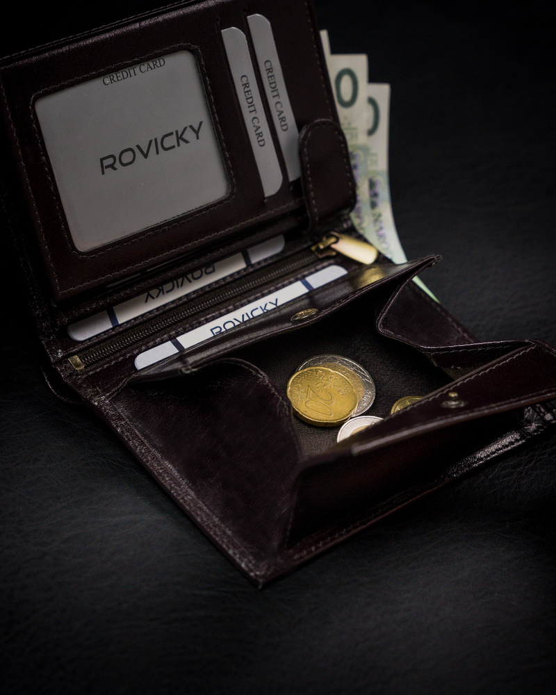Гаманець чоловічий Rovicky 1537-03-BOR-1249 Brown-Black Гаманець чоловічий Rovicky 1537-03-BOR-1249 Brown-Black